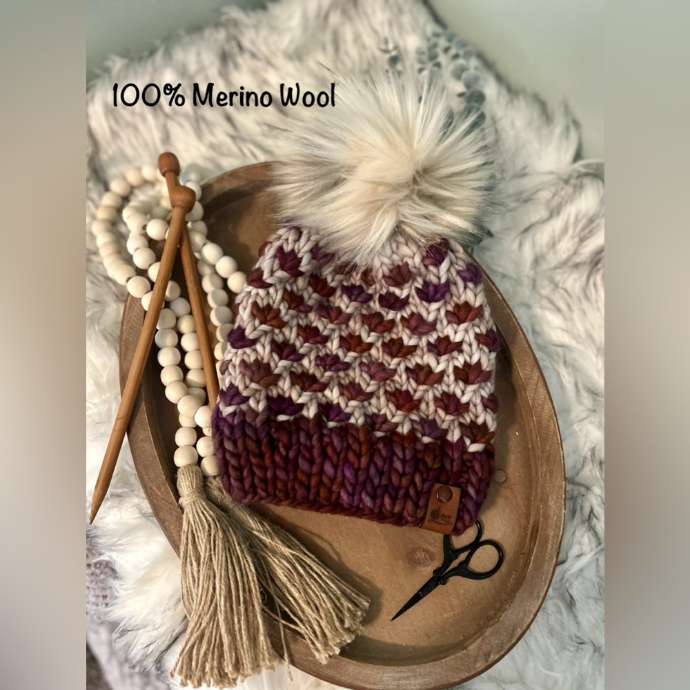 Hand knit beanie